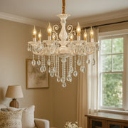 Sanssoci 8xe14 Crystal and Metal Luster - Royal Elegance, nastaviteľná výška, strieborná biela