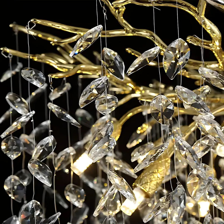 Crystal Luster Waltz Rhapsody, 9x G9, zlato, 60 cm, nastaviteľná výška