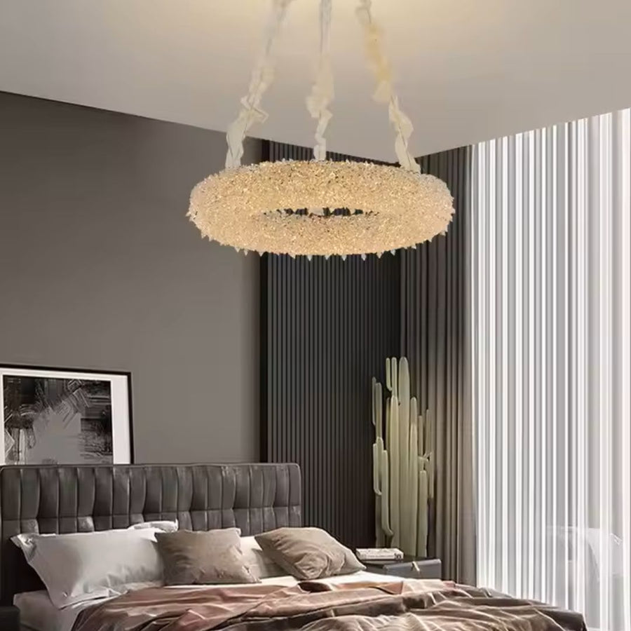 Krištáľový luster PRAGA Magno, 33W, teplé/studené/neutrálne svetlo, priemer 66cm, zlatý, nastaviteľná výška