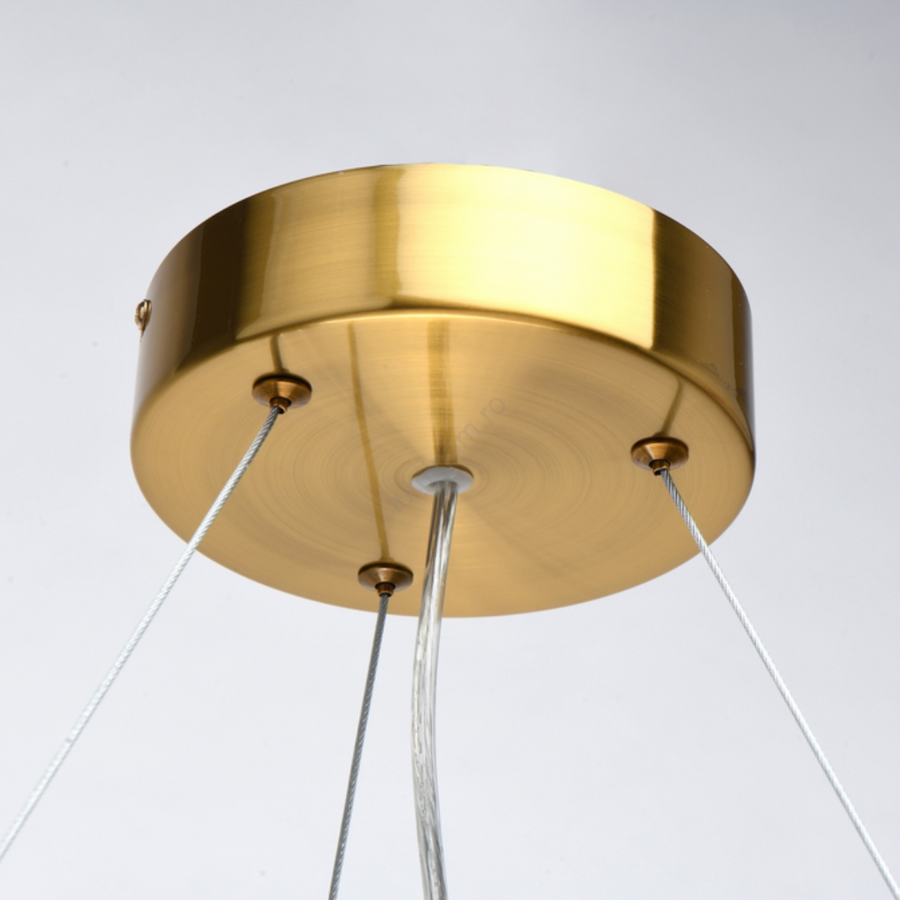 Krištáľový luster ALHAMBRA Nobile, LED, 53W, Priemer 40cm, Teplé/Studené/Neutrálne svetlo, Stmievateľné, Nastaviteľná výška, Zlatý