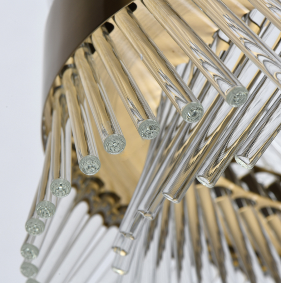 Krištáľový luster ALHAMBRA Nobile, LED, 53W, Priemer 40cm, Teplé/Studené/Neutrálne svetlo, Stmievateľné, Nastaviteľná výška, Zlatý