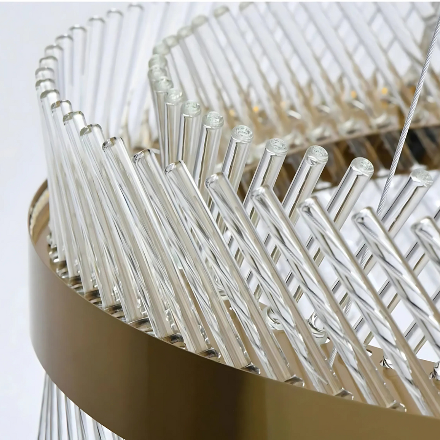 Krištáľový luster ALHAMBRA Supremo, LED, 103W, Priemer 80cm, Teplé/Studené/Neutrálne svetlo, Stmievateľné, Nastaviteľná výška, Zlatý