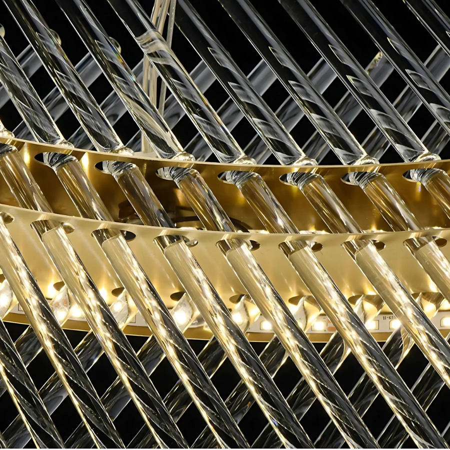 Krištáľový luster ALHAMBRA Supremo, LED, 103W, Priemer 80cm, Teplé/Studené/Neutrálne svetlo, Stmievateľné, Nastaviteľná výška, Zlatý