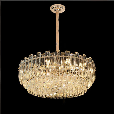Krištáľový luster FONTAINEBLEAU Supremo, 15x E14, Priemer 75cm, Zlatý, Nastaviteľná výška