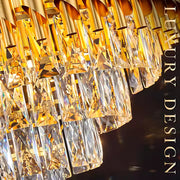 Crystal Luster Versailles Eleganza 8x E14, priemer 49 cm, zlato, nastaviteľná výška