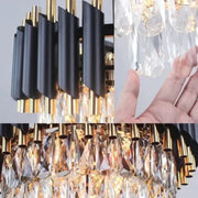 Crystal Luster Versailles supremo 12xe27, priemer 80 cm, lesklé a čierne zlato, nastaviteľná výška