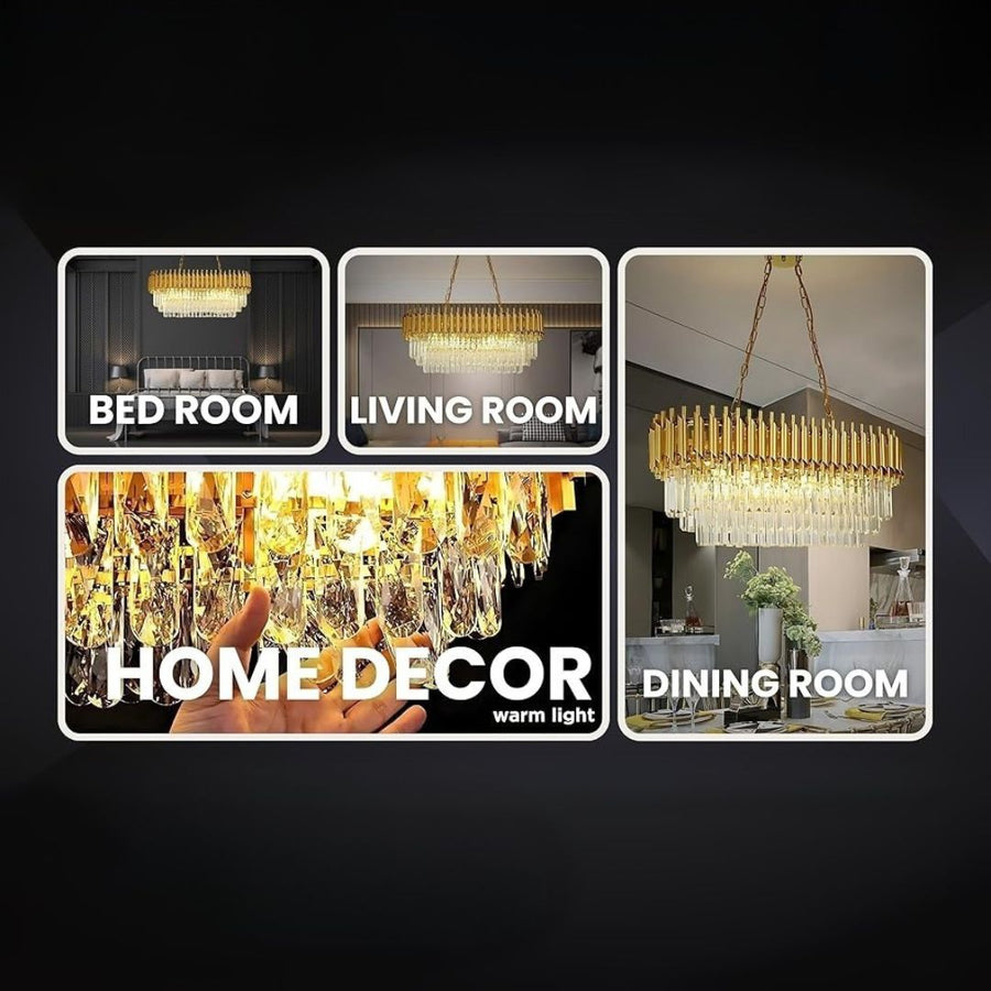 Krištáľový luster VERSAILLES Regalis 10xE14, Priemer 80cm, Zlatý, Nastaviteľná výška