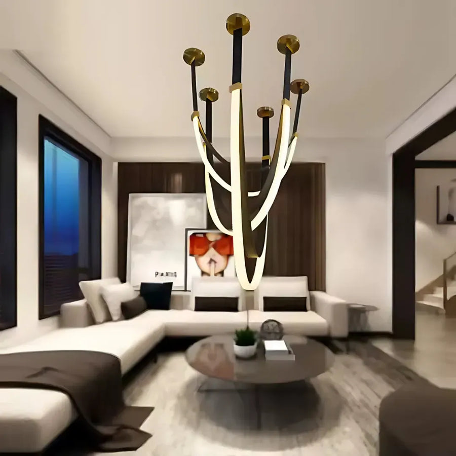 Candelabru Modern, LED, ARIA Largo, 31W, lumina Calda, Negru