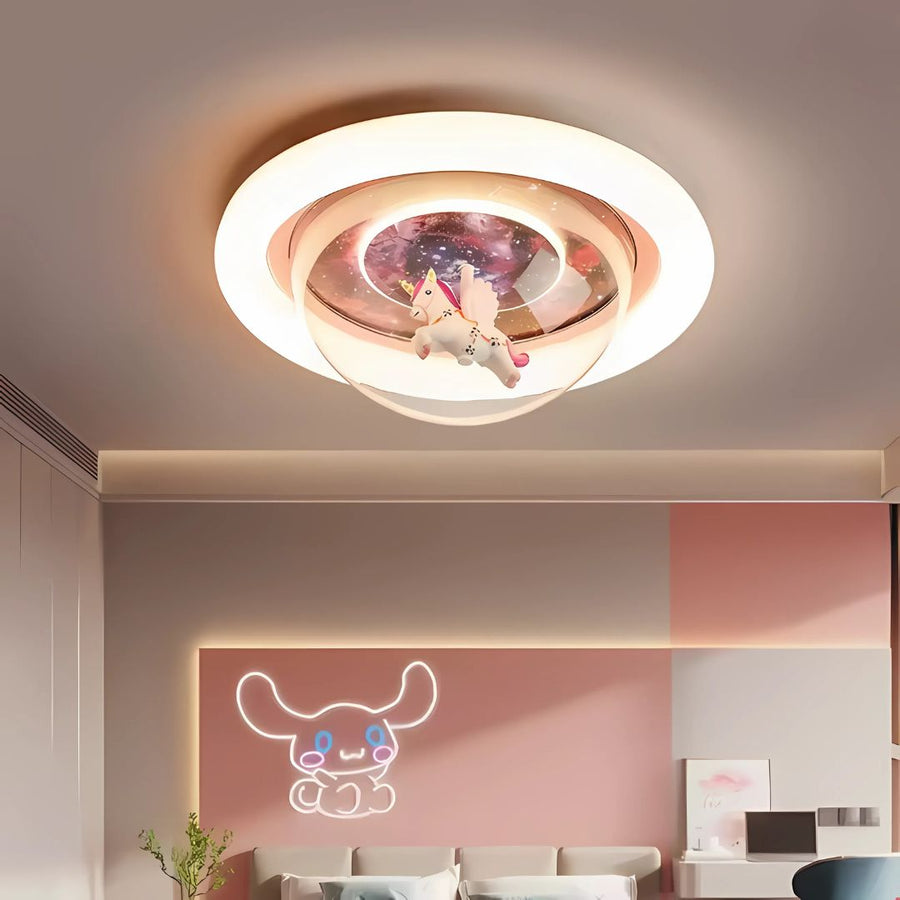 LED luster UNICORN, 104W, studené/teplé/neutrálne svetlo, ružový