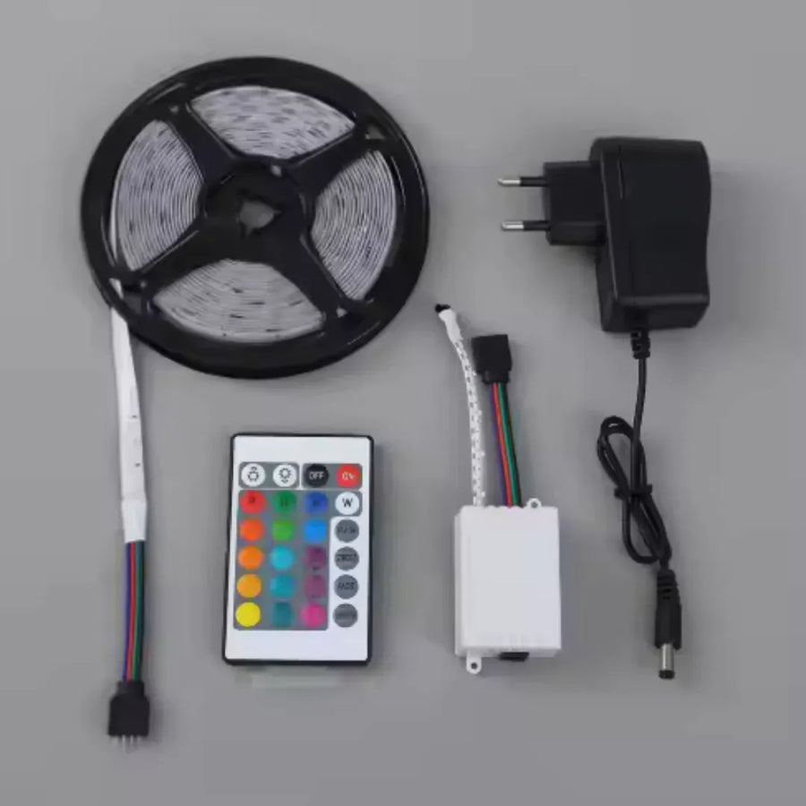Sada LED pásikov 2835 s diaľkovým ovládaním, RGB, 10W/m, 5m, IP44
