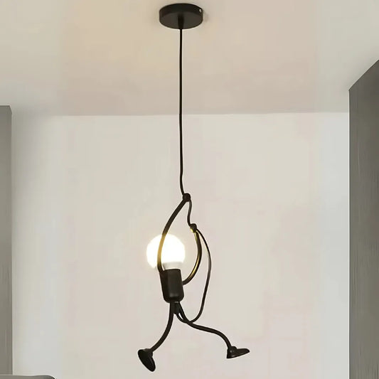 MODERNÝ luster, Kyvadlový typ, FANTASIA, Figúrka, 1xE27, Nastaviteľná výška, Čierny