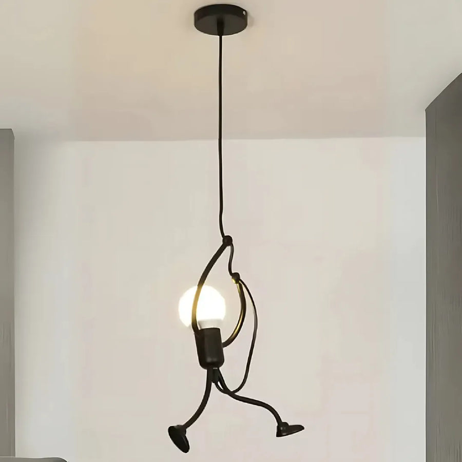 MODERNÝ luster, Kyvadlový typ, FANTASIA, Figúrka, 1xE27, Nastaviteľná výška, Čierny