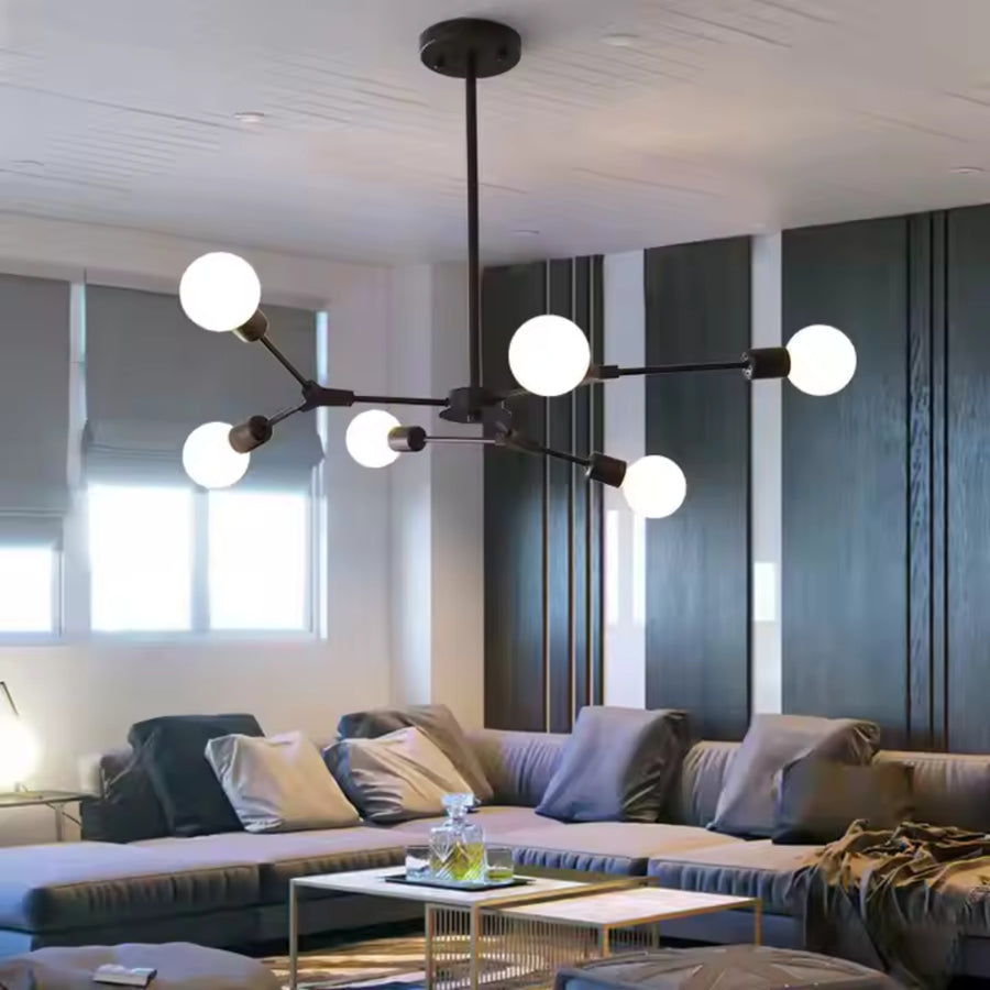 Luster Architek Hexa, 6 x E27, čierny, kov