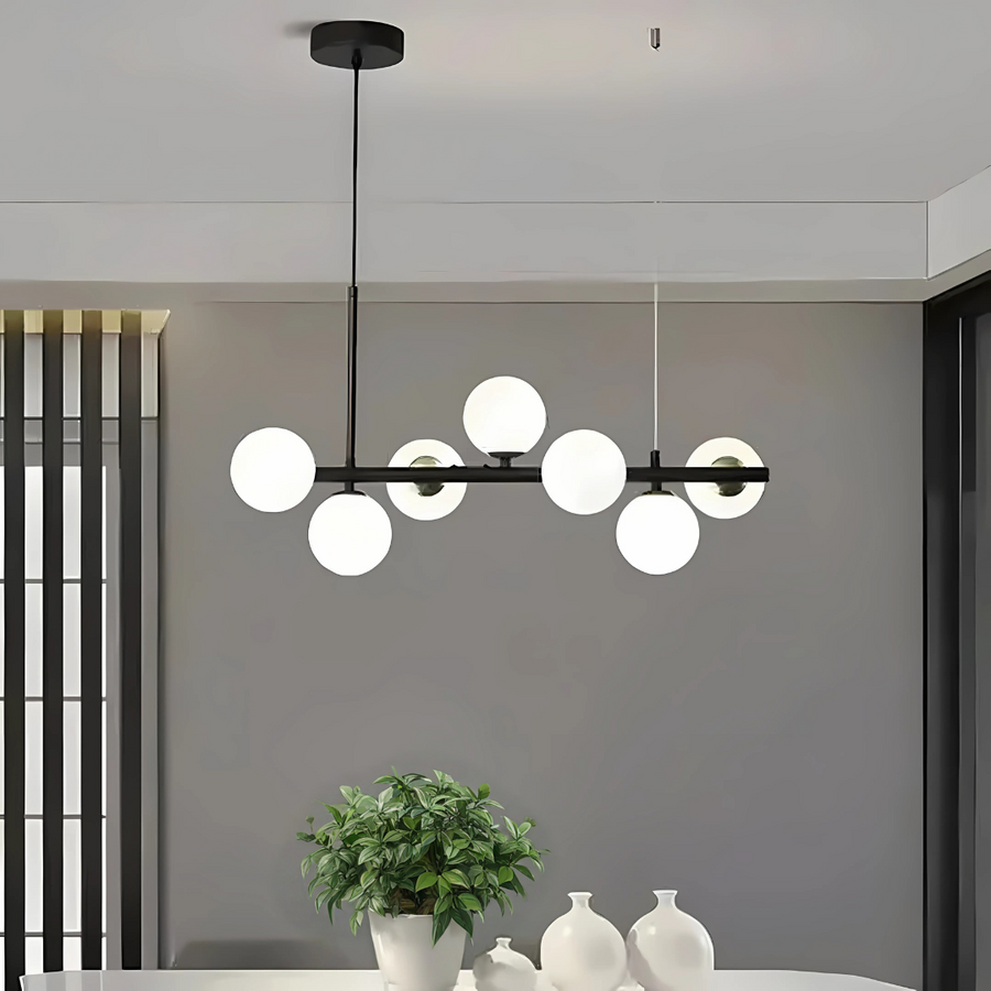 Moderný žiarovkový luster LOFT Pavilion, 7x G9, čierny, kov, Nastaviteľná výška