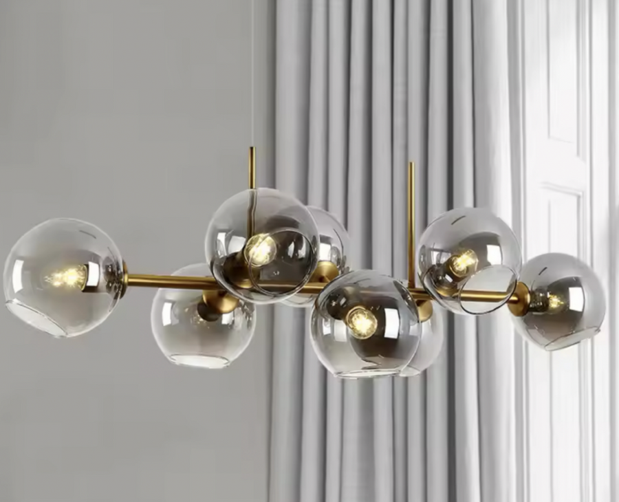 Round, Modest Grand, 8xe27, zlato, kov