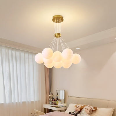 MODERNÝ luster, Kyvadlový typ, LOFT Bagliore, Globe, 11xE27, Nastaviteľná výška, Zlatý
