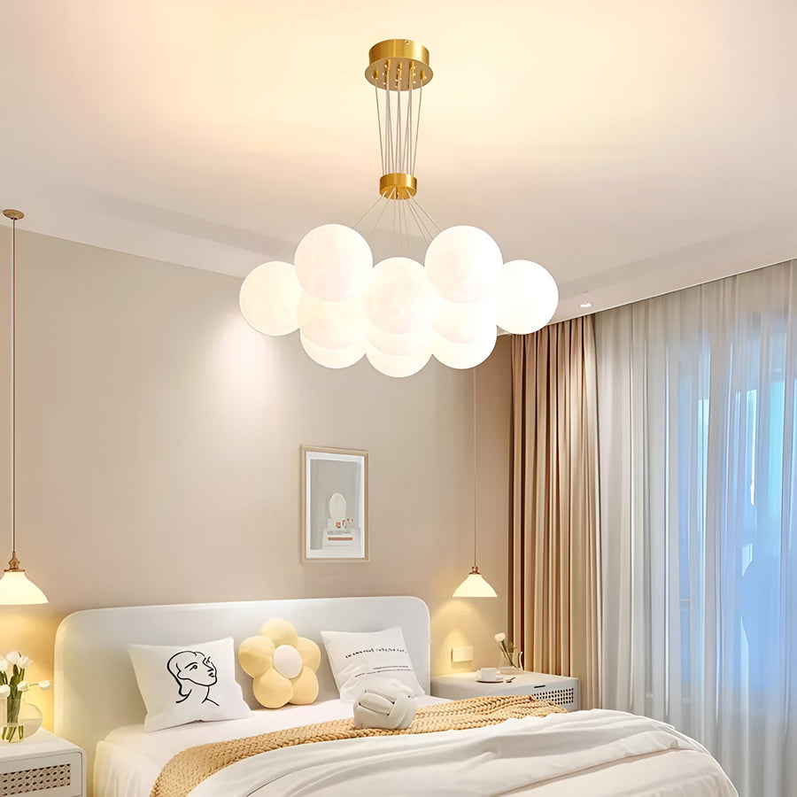 MODERNÝ luster, Kyvadlový typ, LOFT Bagliore, Globe, 11xE27, Nastaviteľná výška, Zlatý