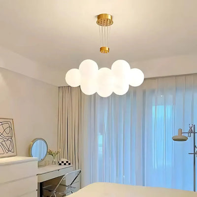MODERNÝ luster, Kyvadlový typ, LOFT Bagliore, Globe, 9xE27, Nastaviteľná výška, Zlatý