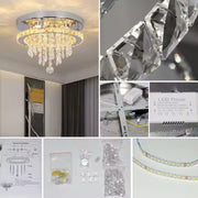 Round Alberian Led Led, 20 W, studené/horúce/neutrálne svetlo, kryštál, lesklý chróm