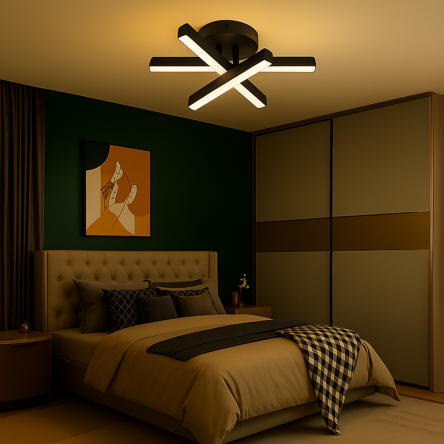 LED luster Diego, 18W, čierny, kov, studené/teplé/neutrálne svetlo