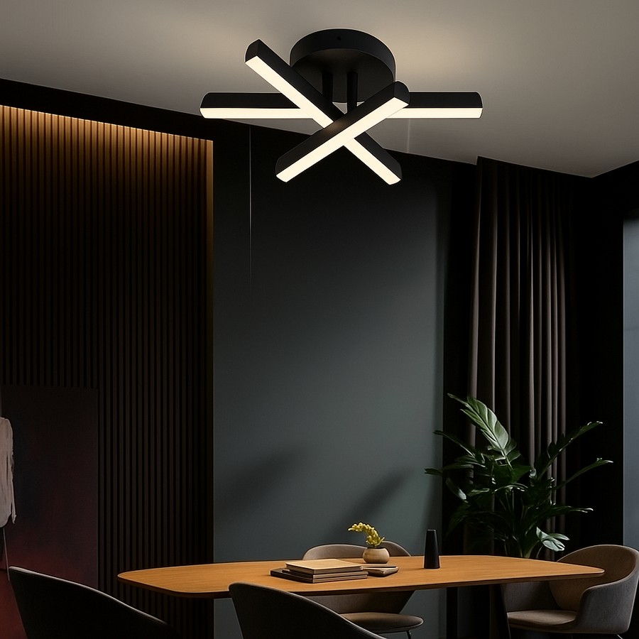 LED luster Diego, 18W, čierny, kov, studené/teplé/neutrálne svetlo