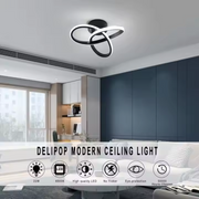 LED LED vrcholy nekonečné, 42 W, 2 kruhy, studené/horúce/neutrálne svetlo, čierna