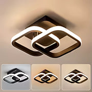 LED luster VERTEX Matrix prekrývajúce kosoštvorce, kovové rámy, 11W, 2 kosoštvorce, studené/teplé/neutrálne svetlo, čierna