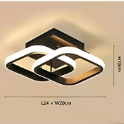 LED luster VERTEX Matrix prekrývajúce kosoštvorce, kovové rámy, 11W, 2 kosoštvorce, studené/teplé/neutrálne svetlo, čierna