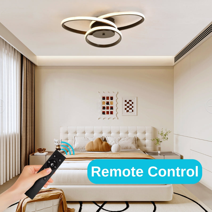 LED luster s diaľkovým ovládaním ECATERINA 59W, studené/teplé/neutrálne svetlo, stmievateľné, čierny, výškovo nastaviteľný