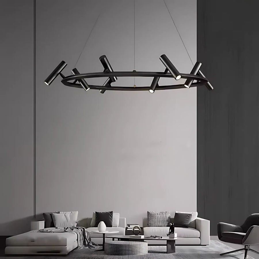 LED luster s diaľkovým ovládaním Harman, 29W, 8 zdrojov, neutrálne svetlo, čierny