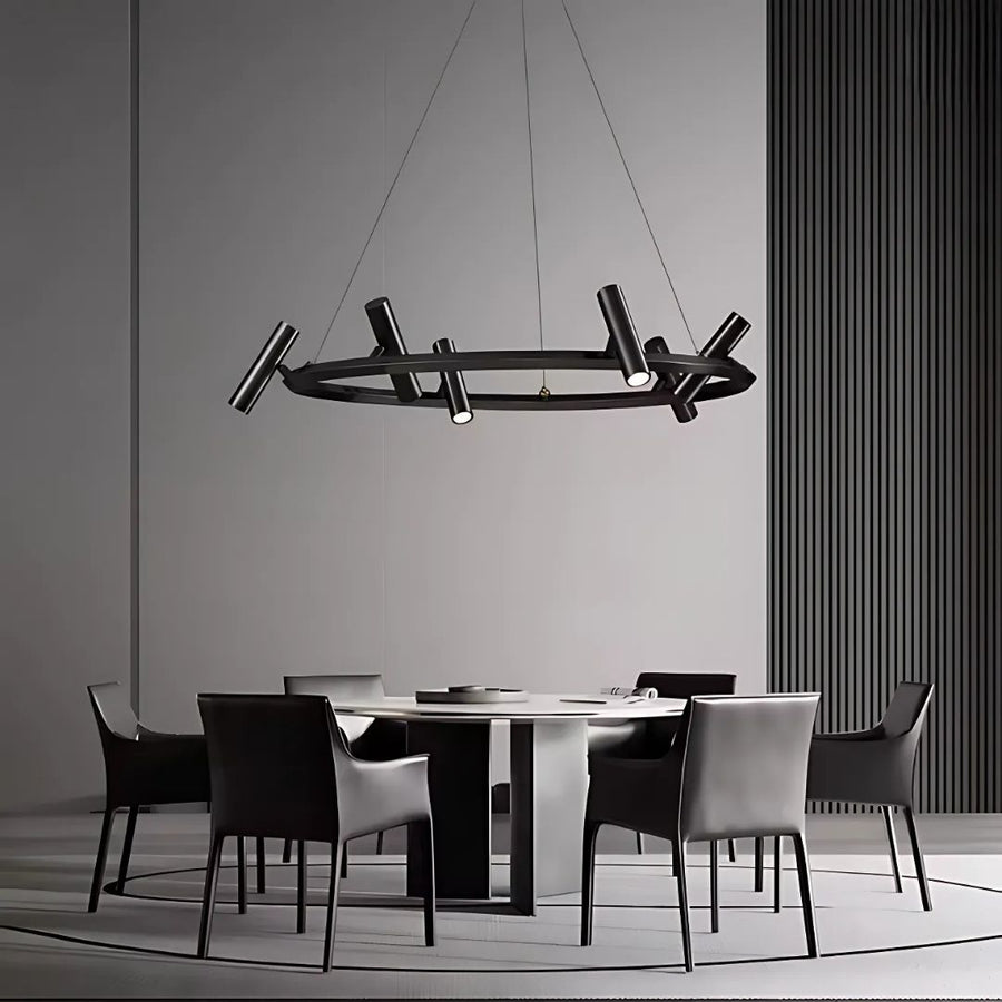 LED luster s diaľkovým ovládaním Harman, 29W, 8 zdrojov, neutrálne svetlo, čierny