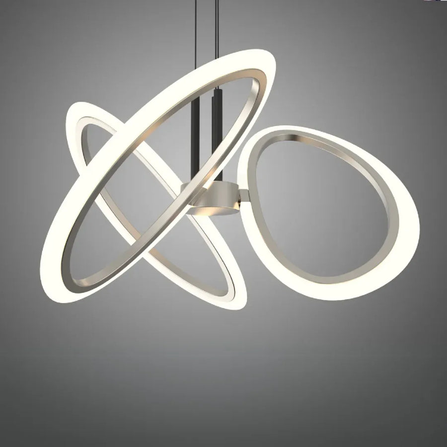 Závesný LED luster s diaľkovým ovládaním RIMINI 53W, 3 prvky, studené/teplé/neutrálne svetlo, stmievateľné, zlaté