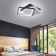 LED luster s šikmým diaľkovým ovládaním, 120 W, 3 štvorce, studené/horúce/neutrálne svetlo, nestabilné, čierne