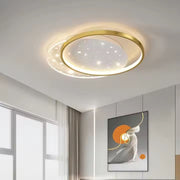 LED túžba s diaľkovým ovládaním Lunaro Lucenta, 110 W, 2 kruhov, studené/horúce/neutrálne svetlo, nestabilné, zlaté