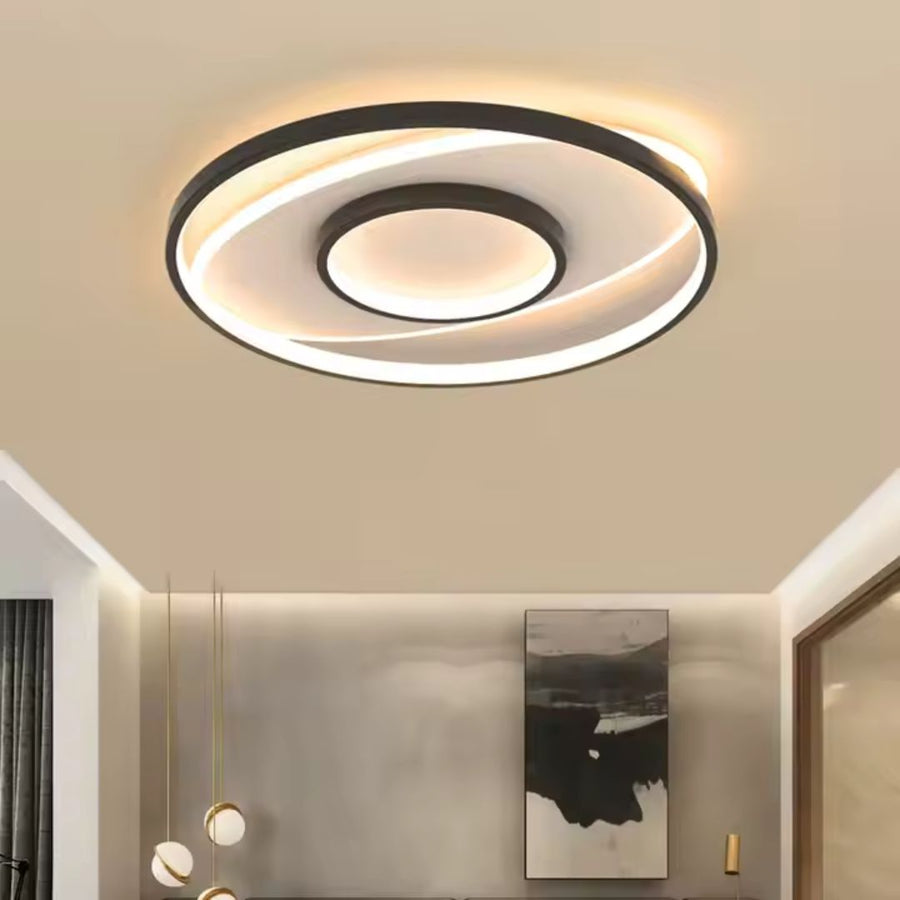 LED luster s figurato diaľkovým ovládaním, 120 W, 3 kruhy, studené/horúce/neutrálne svetlo, nestabilné, čierne