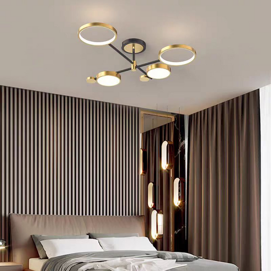 LED luster s diaľkovým ovládaním MARIA, 4 prvky, 22W, teplé/studené/neutrálne svetlo, stmievateľné, zlaté LED luster s diaľkovým ovládaním Predvolený názov Alessandro Design