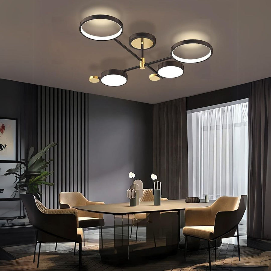 LED luster s diaľkovým ovládaním MARIA, 45W, 4 prvky, teplé/studené/neutrálne svetlo, stmievateľné, čierny