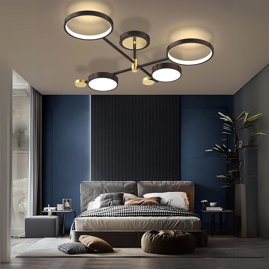 LED luster s diaľkovým ovládaním MARIA, 45W, 4 prvky, teplé/studené/neutrálne svetlo, stmievateľné, čierny