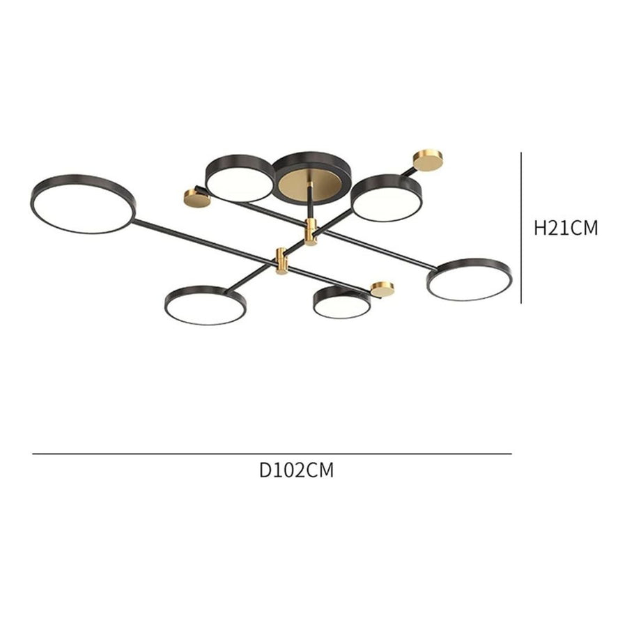 LED luster s diaľkovým ovládaním MARIA, 63W, 6 prvkov, teplé/studené/neutrálne svetlo, stmievateľné, čierny