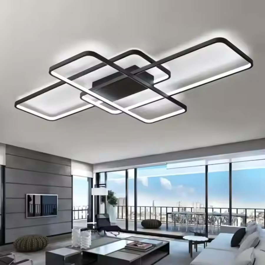 LED luster s diaľkovým ovládaním AXIS 96W, 3 Elements, Studené/Teplé/Neutrálne svetlo, Stmievateľné, Čierny