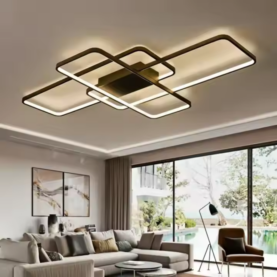 LED luster s diaľkovým ovládaním AXIS 96W, 3 Elements, Studené/Teplé/Neutrálne svetlo, Stmievateľné, Čierny