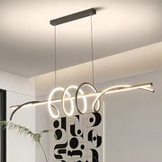 LED luster zavesený s diaľkovým ovládaním stuhy, 66 W, nastaviteľná výška, studené/horúce/neutrálne svetlo, nestabilné, čierne