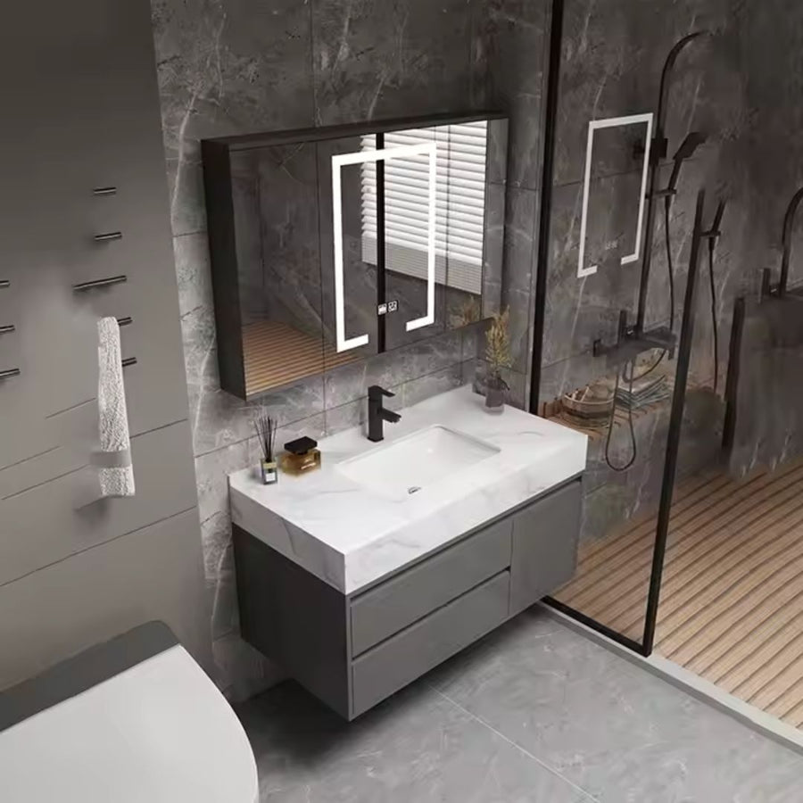 Súprava kúpeľňového nábytku SANTORINI, 80x50cm, 2 kusy, sivá a biela