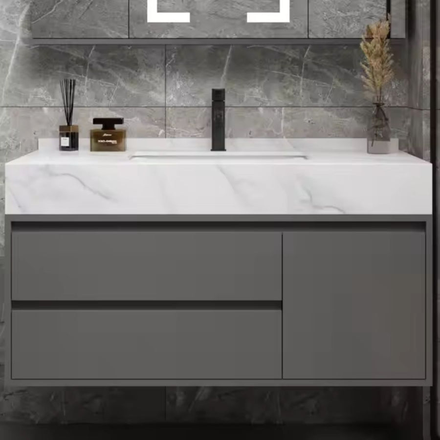 Súprava kúpeľňového nábytku SANTORINI, 80x50cm, 2 kusy, sivá a biela