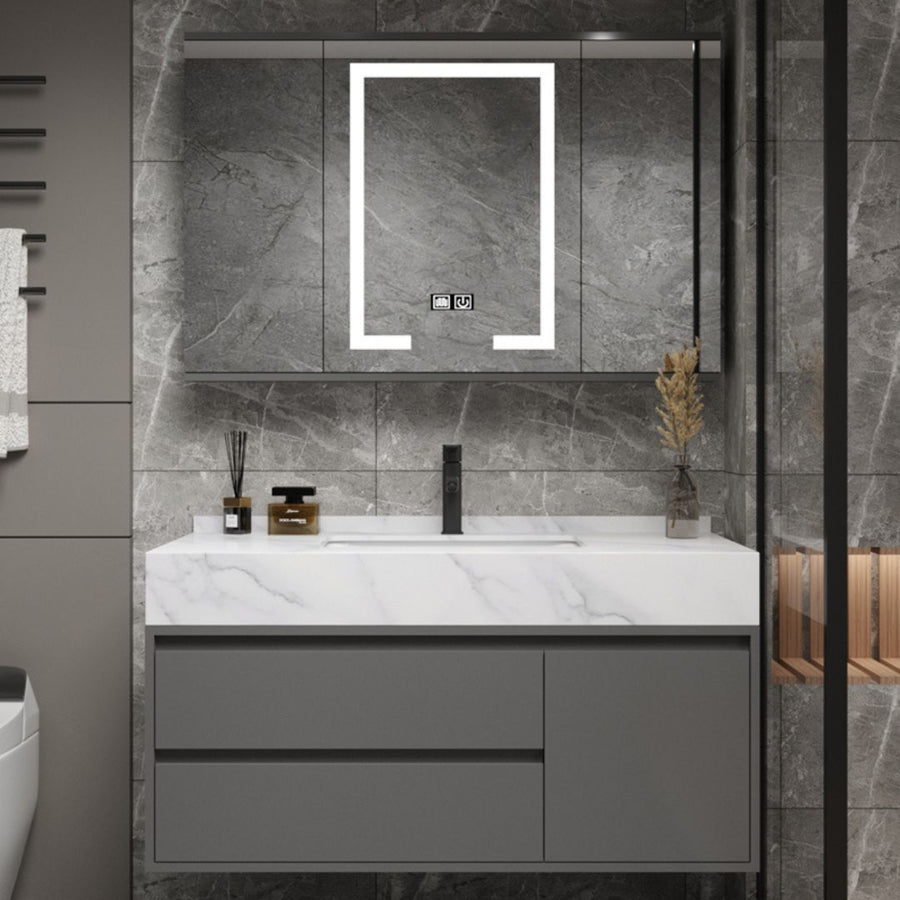 Súprava kúpeľňového nábytku SANTORINI, 80x50cm, 2 kusy, sivá a biela