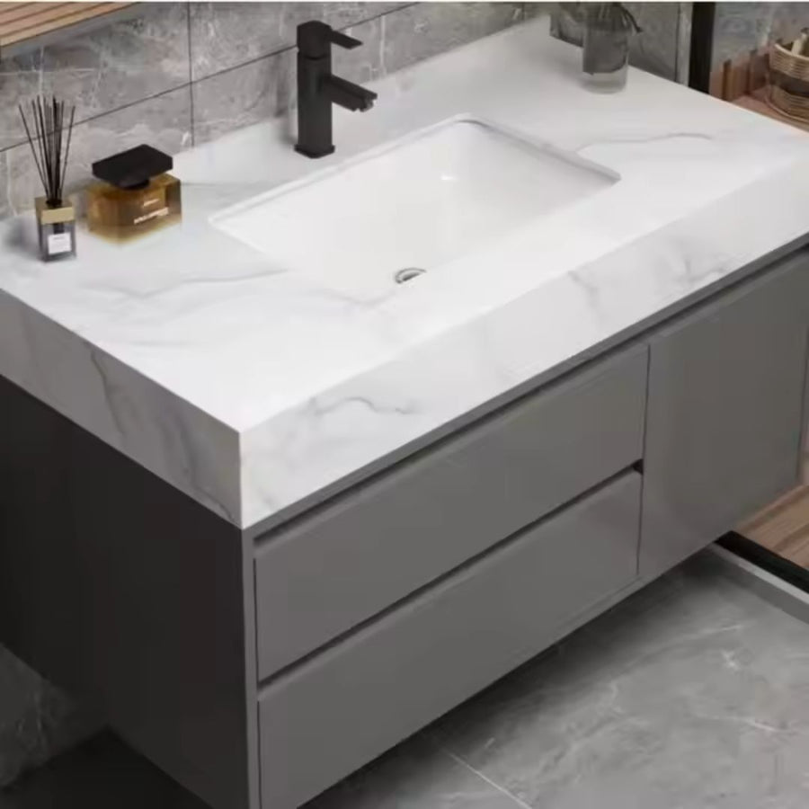 Súprava kúpeľňového nábytku SANTORINI, 80x50cm, 2 kusy, sivá a biela