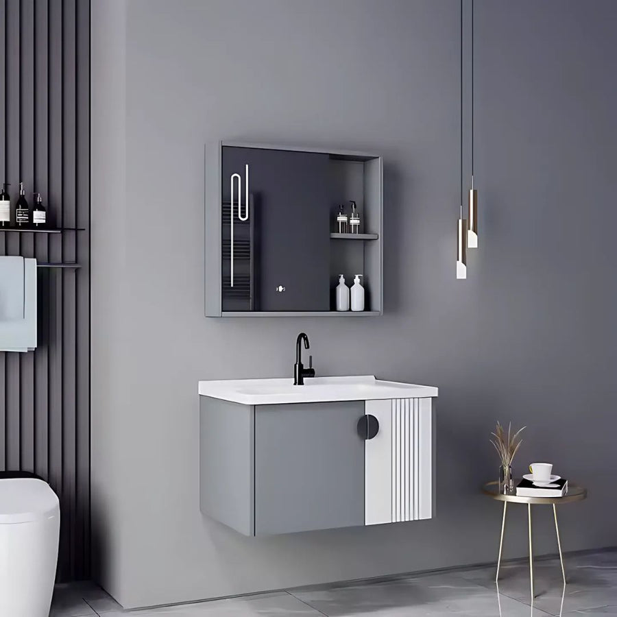 Súprava kúpeľňového nábytku MYKONOS, 80x40cm, 2 kusy, sivá a biela
