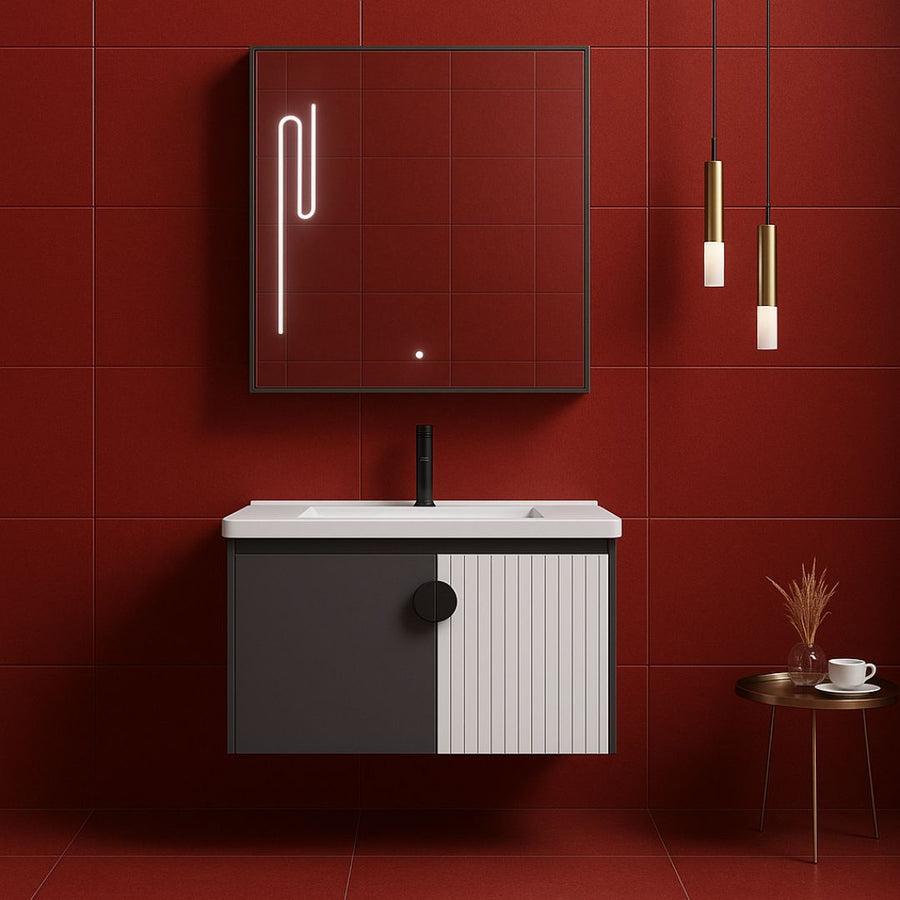 MYKONOS Súprava kúpeľňového nábytku, 60x40cm, 2 kusy, sivá a biela