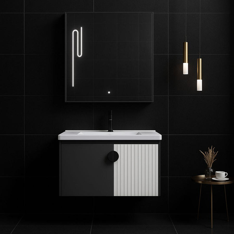 MYKONOS Súprava kúpeľňového nábytku, 60x40cm, 2 kusy, sivá a biela