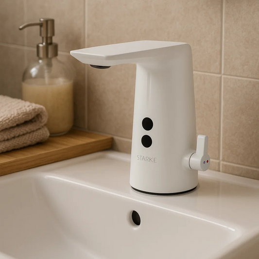 Batériu Washbasin so senzorom, sanitárna mosadz, biela, RW-190Wh